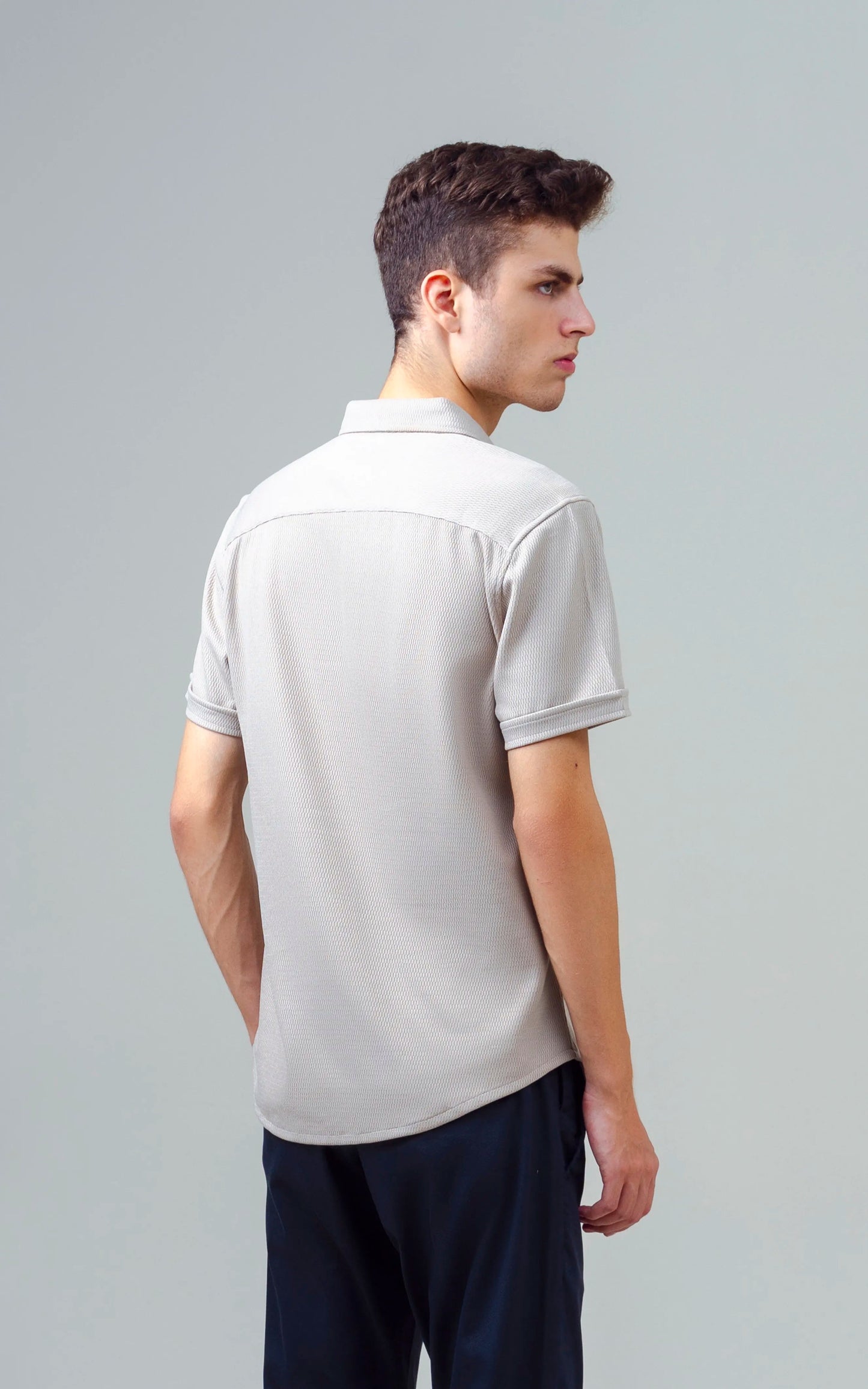 SMART FIT KNIT CASUAL SHIRT KHAKI