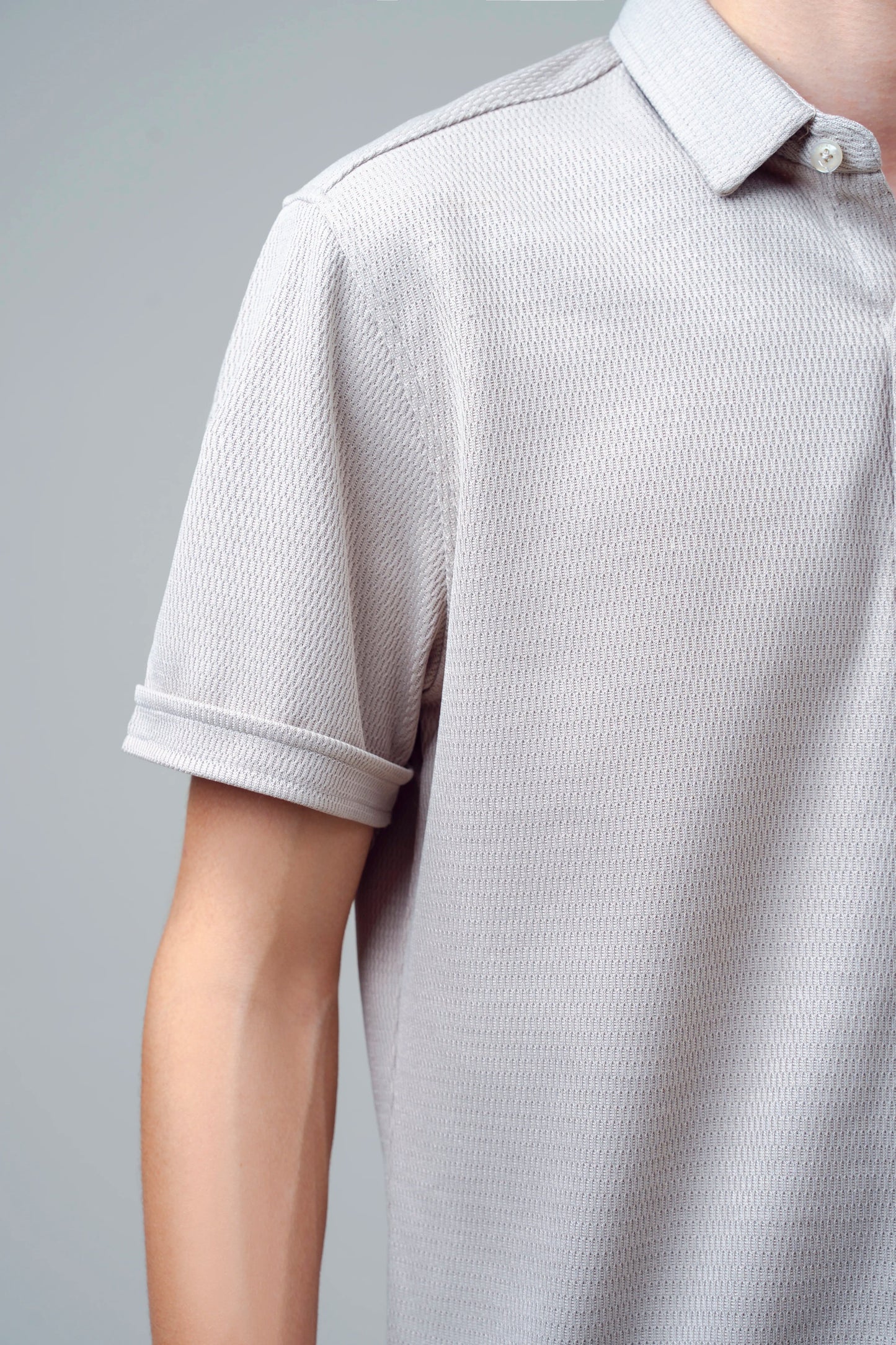 SMART FIT KNIT CASUAL SHIRT KHAKI