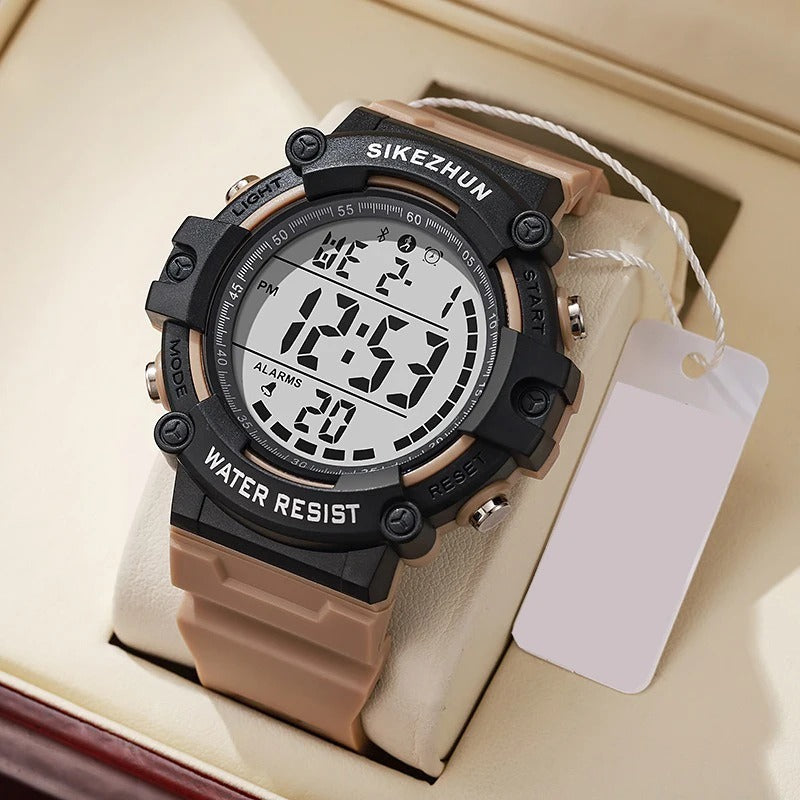 Sports Electronic Watch for Man Outdoor Sport Watch Stopwatch Waterproof Calendar Digital Clock Wristwatch for Boys Student Teen