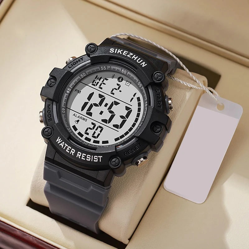 Sports Electronic Watch for Man Outdoor Sport Watch Stopwatch Waterproof Calendar Digital Clock Wristwatch for Boys Student Teen