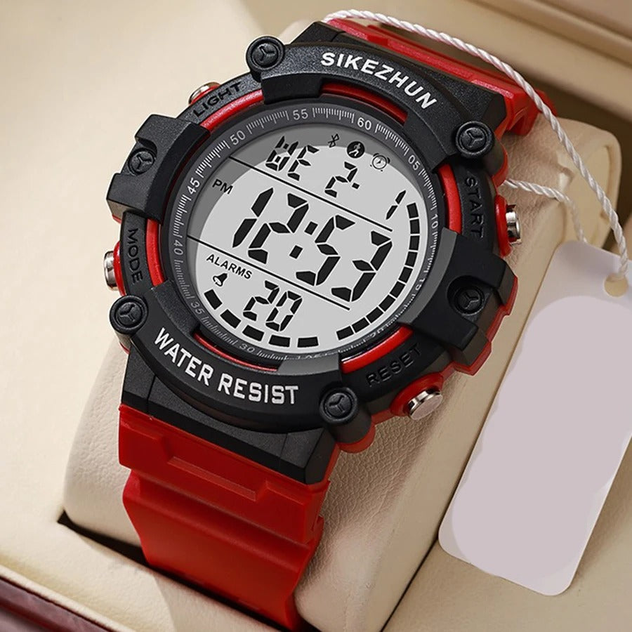Sports Electronic Watch for Man Outdoor Sport Watch Stopwatch Waterproof Calendar Digital Clock Wristwatch for Boys Student Teen