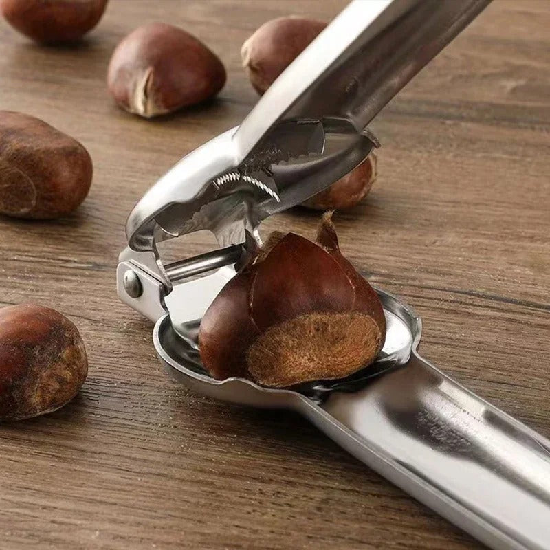 Stainless Steel Quick Chestnut Opener Quick Clip Walnut Pliers Cutter Opener Nut Cracker Sheller Kitchen Tools 2 in1 Nut Cracker