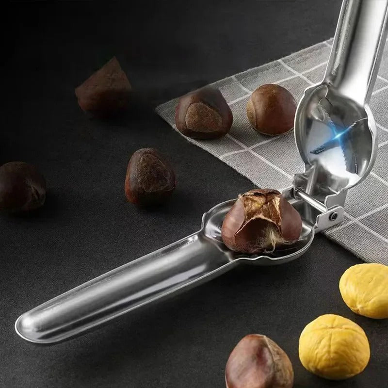 Stainless Steel Quick Chestnut Opener Quick Clip Walnut Pliers Cutter Opener Nut Cracker Sheller Kitchen Tools 2 in1 Nut Cracker