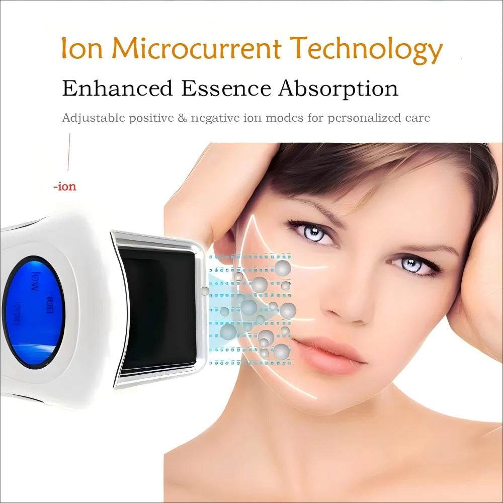 Portable Gavalnic Microcurrent Face Toning Device EMS Skin Tightening with 3 Magnetic Massage Heads for Home Use Skincare Tool