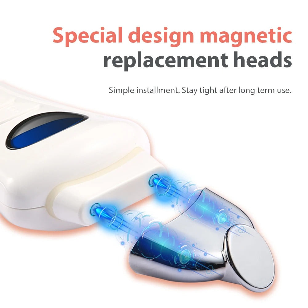 Portable Gavalnic Microcurrent Face Toning Device EMS Skin Tightening with 3 Magnetic Massage Heads for Home Use Skincare Tool