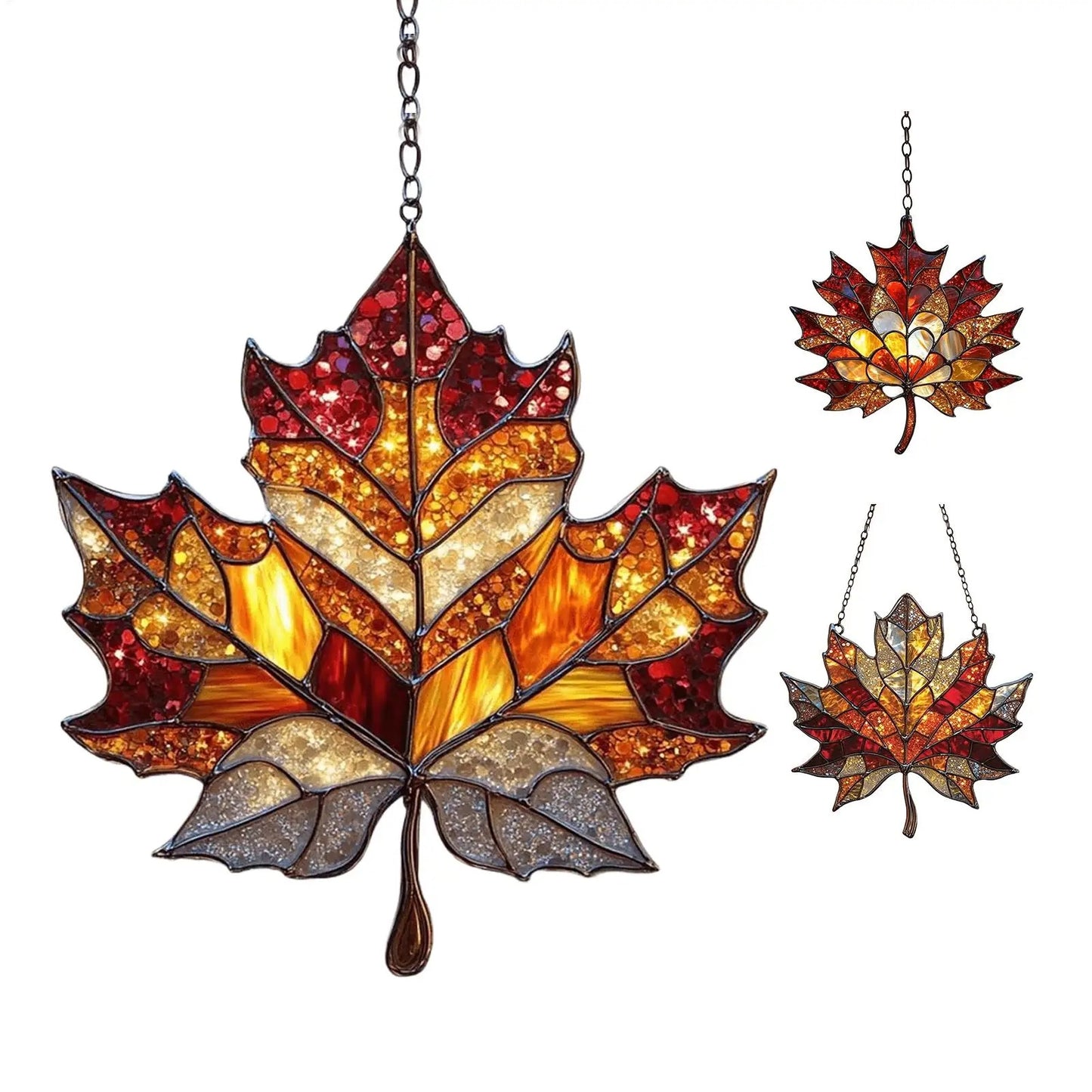 2D FlatThanksgiving Acrylic Maple Leaves Light Catcher Autumn Celebration Home Door Hnaging Decor Christmas Party Supplies