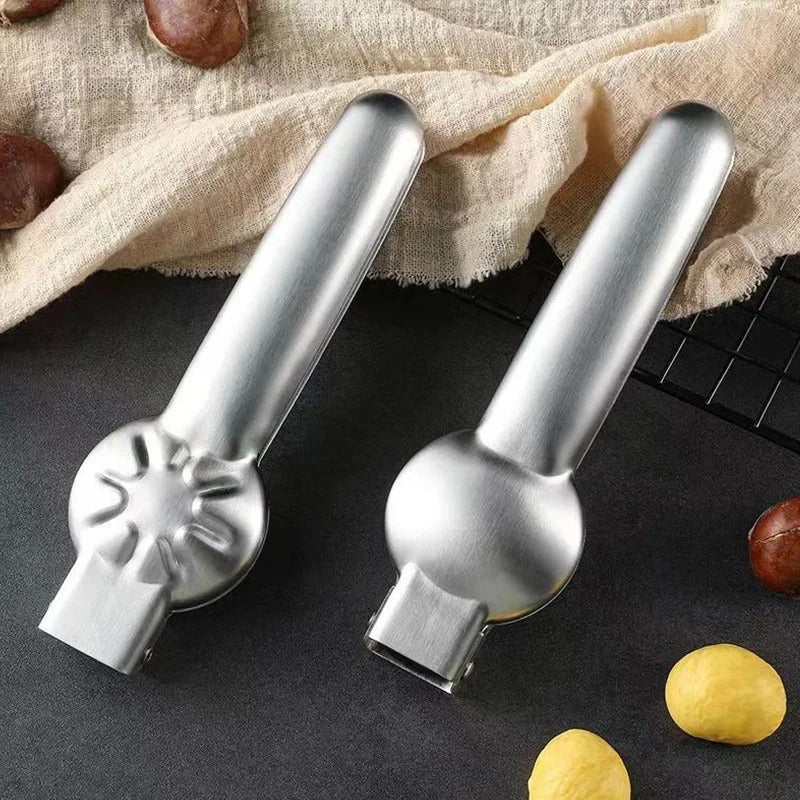 Stainless Steel Quick Chestnut Opener Quick Clip Walnut Pliers Cutter Opener Nut Cracker Sheller Kitchen Tools 2 in1 Nut Cracker