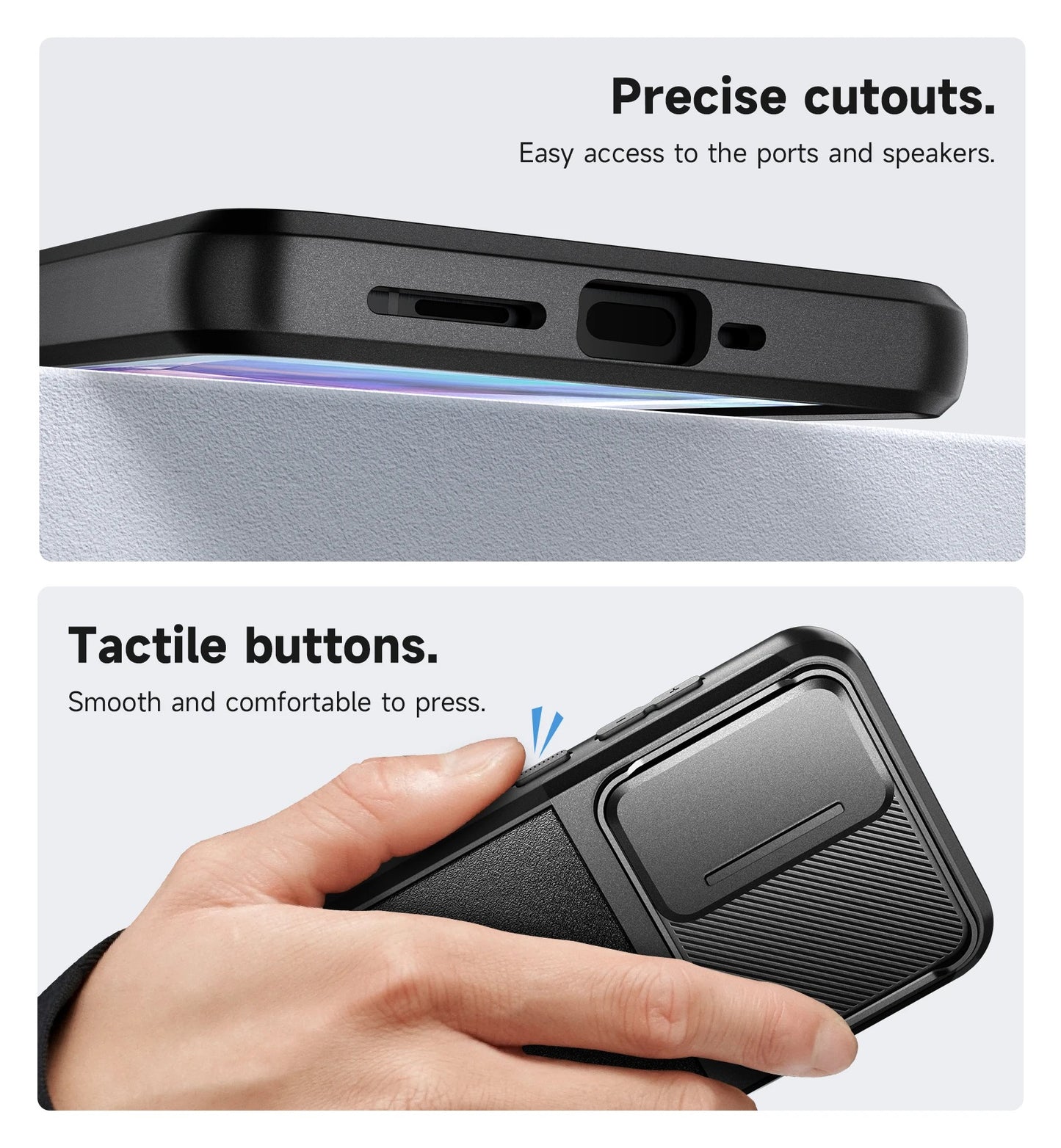 SURITCH For Samsung Galaxy A55 5G with Stand Mobile Phone Case Camera Protection Slide Camera Shockproof Protective Case Cover