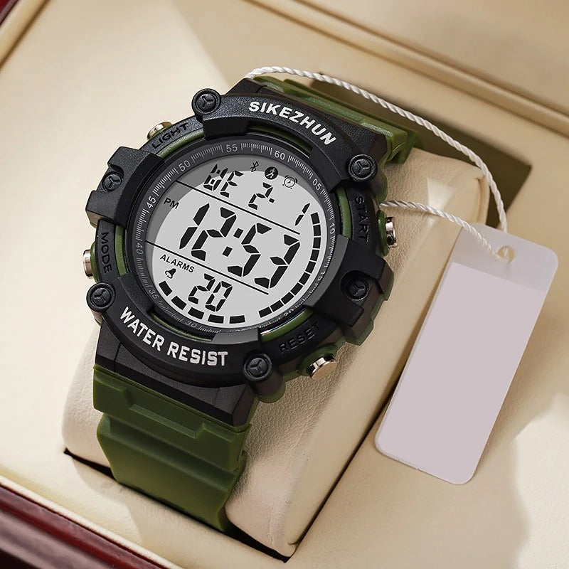 Sports Electronic Watch for Man Outdoor Sport Watch Stopwatch Waterproof Calendar Digital Clock Wristwatch for Boys Student Teen