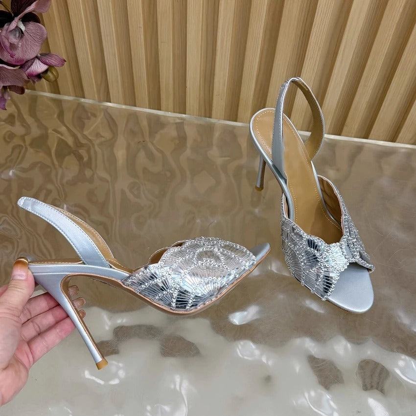 Super High Heels Sandals Woman Genuine Leather Ankle Strap Party Shoes For Woman Stiletto Sandals Women Summer Sandalias Mujer