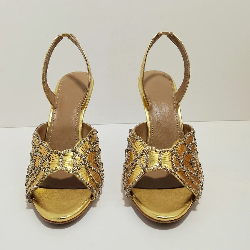 Super High Heels Sandals Woman Genuine Leather Ankle Strap Party Shoes For Woman Stiletto Sandals Women Summer Sandalias Mujer