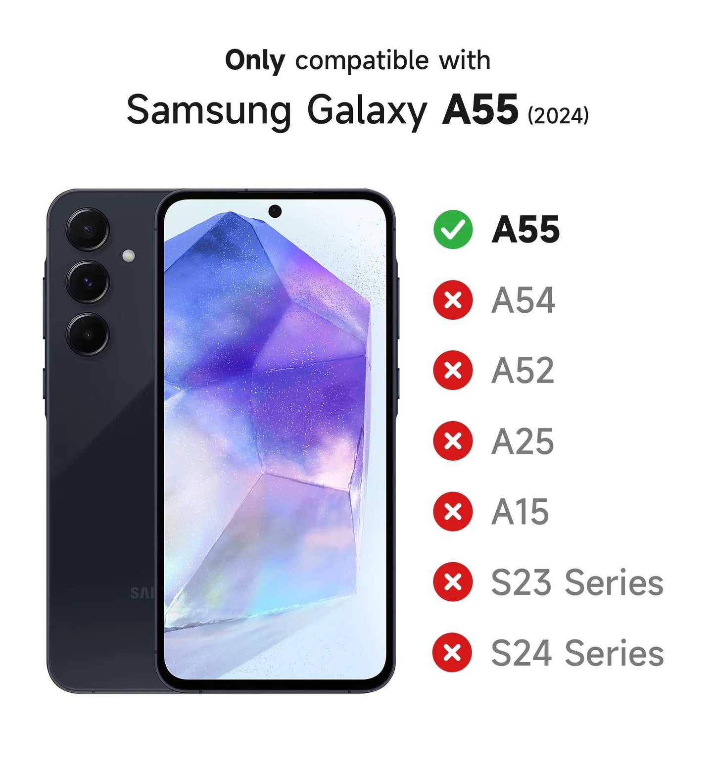 SURITCH For Samsung Galaxy A55 5G with Stand Mobile Phone Case Camera Protection Slide Camera Shockproof Protective Case Cover