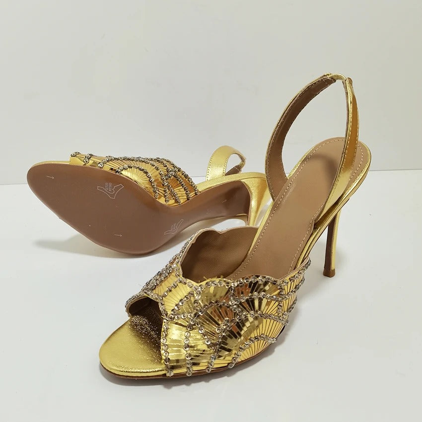 Super High Heels Sandals Woman Genuine Leather Ankle Strap Party Shoes For Woman Stiletto Sandals Women Summer Sandalias Mujer