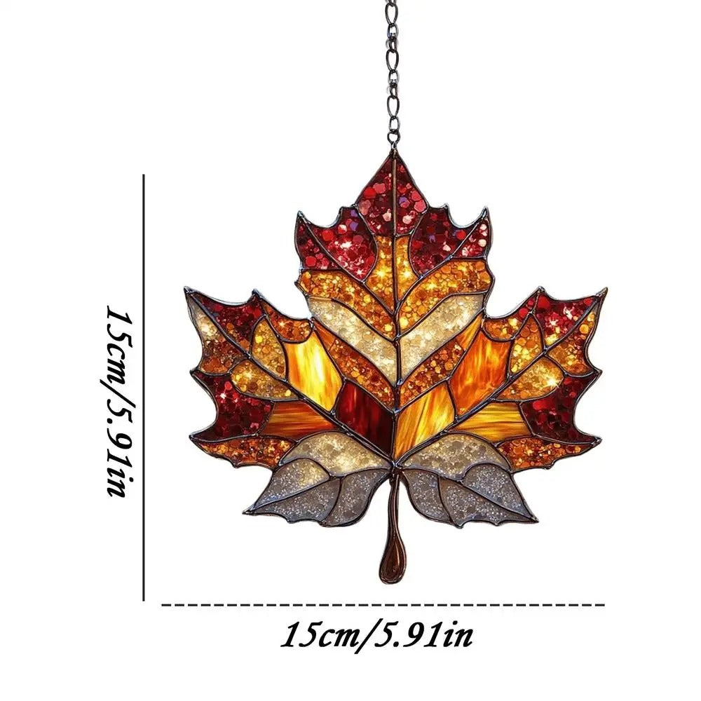 2D FlatThanksgiving Acrylic Maple Leaves Light Catcher Autumn Celebration Home Door Hnaging Decor Christmas Party Supplies
