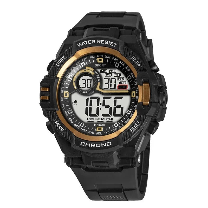 Sports Electronic Watch for Man Outdoor Sport Watch Stopwatch Waterproof Calendar Digital Clock Wristwatch for Boys Student Teen