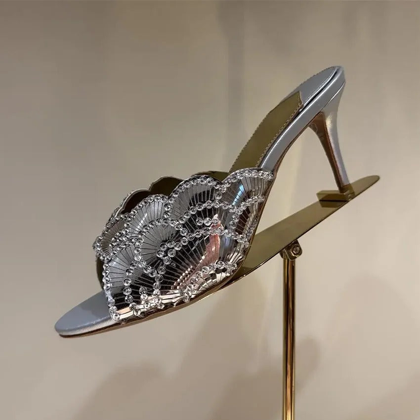 Super High Heels Sandals Woman Genuine Leather Ankle Strap Party Shoes For Woman Stiletto Sandals Women Summer Sandalias Mujer